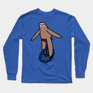 Unicycle Sloth Long Sleeve T-Shirt
